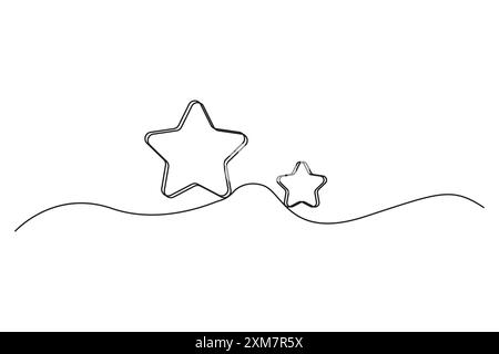 Délimiter les formes d'étoile. Base à lignes ondulées. Design minimaliste simple. Illustration vectorielle. Illustration de Vecteur