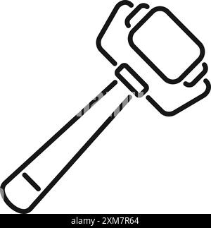 Dessin au trait d'un marteau d'enchère frappant, représentant la finalisation d'une offre lors d'une vente aux enchères Illustration de Vecteur