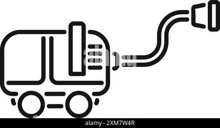 Dessin simple en noir et blanc d'un aspirateur industriel, parfait pour représenter le nettoyage et l'entretien Illustration de Vecteur