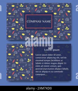 Carte de visite avec fond floral. Modèle de conception vectorielle dans le style fleuri Illustration de Vecteur