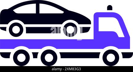 Icône plate de transport, forme carrée Illustration de Vecteur