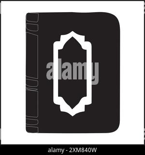 Icône de livre noir symbole de livre simple illustration pictogramme, Cartoon livre ouvert et pages. Concept d'éducation. Dessin au trait. Affiche le logo du magasin pour livres ouverts Illustration de Vecteur