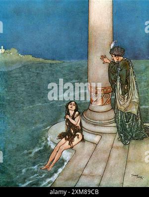 La petite Sirène de l'illustrateur français Edmund Dulac (Edmond Dulac ; 1882-1953) d'après les histoires de Hans Christian Andersen, 1911 Banque D'Images