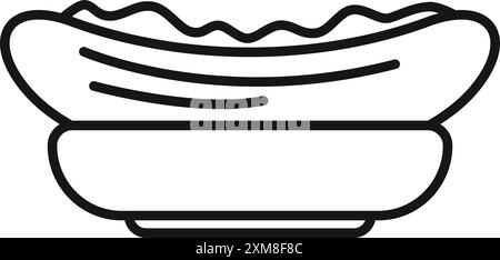 Illustration simple d'un hot-dog avec de la moutarde dans un petit pain, parfait pour les dessins liés à la nourriture et aux boissons Illustration de Vecteur
