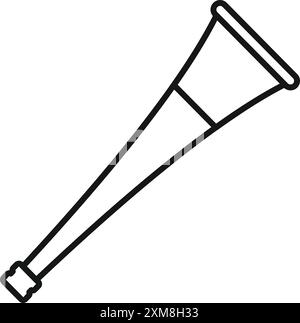 Simple icône vuvuzela avec contour noir symbolisant un fan de football qui encourage son équipe pendant un match Illustration de Vecteur