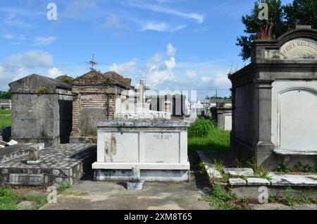 La Nouvelle-Orléans, Lafayette cimetière no.2 au-dessus des tombes terrestres Banque D'Images