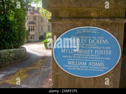 Winterbourne House Charles Dickens a séjourné ici, Bonchurch, île de Wight, Angleterre Banque D'Images