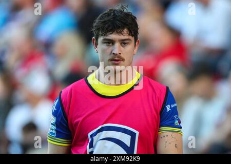 Wigan, Royaume-Uni. 26 juillet 2024. Adam Holroyd de Warrington Wolves lors du match Wigan Warriors vs Warrington Wolves de Betfred Super League Round 19 au DW Stadium, Wigan, Royaume-Uni, le 26 juillet 2024 (photo par Gareth Evans/News images) à Wigan, Royaume-Uni le 26/07/2024. (Photo de Gareth Evans/News images/SIPA USA) crédit : SIPA USA/Alamy Live News Banque D'Images