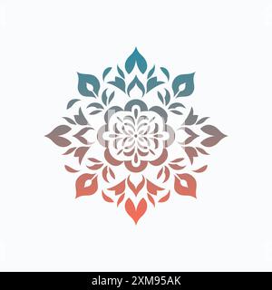 Un motif mandala floral symétrique avec des motifs et des formes complexes Illustration de Vecteur