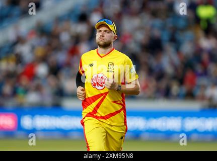 Trent Rockets Sam Cook lors du match des cent hommes à Headingley, Leeds. Date de la photo : vendredi 26 juillet 2024. Banque D'Images