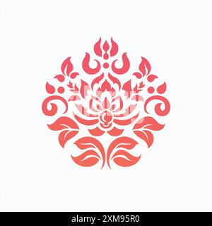 Un motif mandala floral symétrique avec des motifs et des formes complexes Illustration de Vecteur