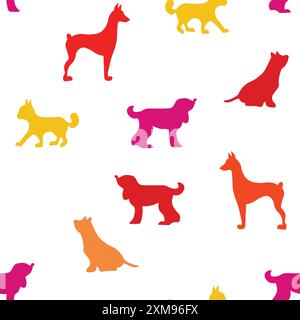 Vecteur sans couture répétition motif enfantin avec des chiens mignons, des chats dans le style scandinave. Animaux de fond avec chien, chat, animaux de compagnie, chiot pour invitation Illustration de Vecteur