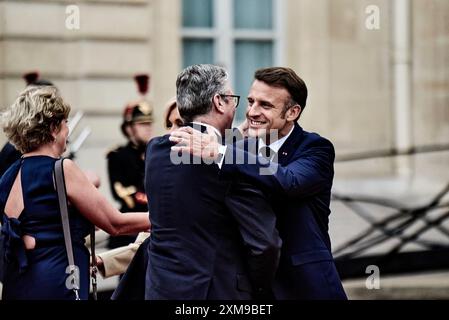 Paris, France. 09 juin 2024. Antonin Burat/le Pictorium - réception des chefs d'Etat et de gouvernement à l'Elysée, à l'occasion du lancement des Jeux Olympiques de Paris 2024. - 09/06/2024 - France/Paris - le premier ministre du Royaume-Uni Keir Starmer a été reçu à l'Elysée pour le lancement des Jeux Olympiques de Paris 2024, le 26 juillet 2024. Crédit : LE PICTORIUM/Alamy Live News Banque D'Images