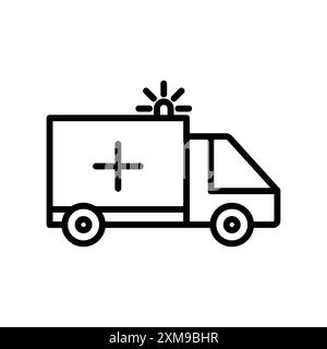 Ambulance icône linéaire marque de logo set collection en noir et blanc pour le web Illustration de Vecteur