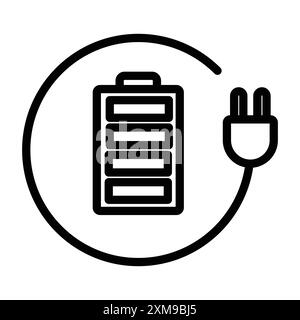 Icône de batterie de charge marque linéaire logo set collection en noir et blanc pour le web Illustration de Vecteur