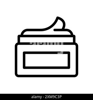 Cream jar icône linéaire logo Mark Set collection en noir et blanc pour le web Illustration de Vecteur