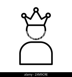 King Icon linéaire logo Mark Set collection en noir et blanc pour le web Illustration de Vecteur