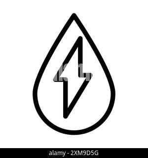 Icône d'énergie hydroélectrique marque linéaire logo set collection en noir et blanc pour le web Illustration de Vecteur