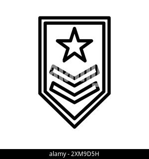 Military Rank icône linéaire logo Mark Set collection en noir et blanc pour le web Illustration de Vecteur