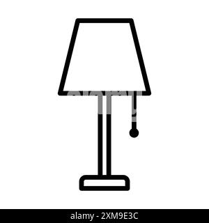 Lampe de chevet de nuit icône de marque de logo linéaire collection en noir et blanc pour le web Illustration de Vecteur