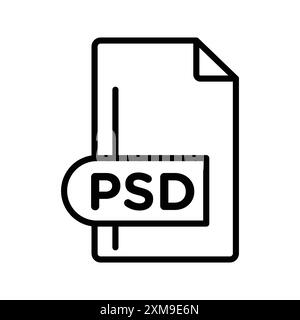 PSD File format icône marque linéaire logo set collection en noir et blanc pour le web Illustration de Vecteur