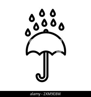 Rainy Weather icône linéaire logo Mark Set collection en noir et blanc pour le web Illustration de Vecteur
