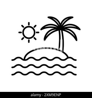 Icône de vacances d'été linéaire logo Mark Set collection en noir et blanc pour le web Illustration de Vecteur