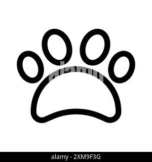 Paw icône linéaire marque de logo set collection en noir et blanc pour le web Illustration de Vecteur