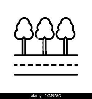 Route sur l'icône paysage marque linéaire logo set collection en noir et blanc pour le web Illustration de Vecteur