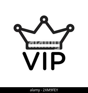 Texte VIP avec icône de couronne linéaire marque de logo set collection en noir et blanc pour le web Illustration de Vecteur