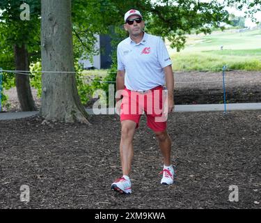 26 juillet 2024 ; JCB Golf & amp ; Country Club, Rocester, Uttoxeter, Angleterre ; LIV UK Golf League, Round 1 ; Sergio Garcia des Fireballs GC Walks to the 8th tee Credit : action plus Sports images/Alamy Live News Banque D'Images