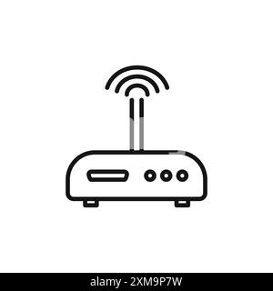 collection de contours d'icône de routeur ou défini en contour noir et blanc Illustration de Vecteur