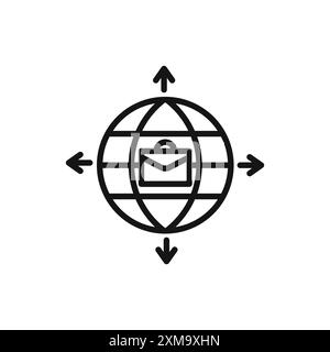 L'icône d'expansion de l'entreprise (2) décrit la collection ou définit un contour noir et blanc Illustration de Vecteur