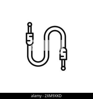 Collection de contours d'icône de câble auxiliaire ou ensemble en contour noir et blanc Illustration de Vecteur