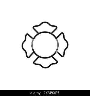 Collection de contour d'icône de badge de service d'incendie vierge ou ensemble en noir et blanc Illustration de Vecteur