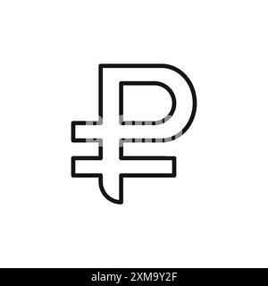 Cuba Peso Icon Outline collection ou set dans un contour noir et blanc Illustration de Vecteur