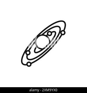 Collection Galaxy Icon Outline ou ensemble en noir et blanc Illustration de Vecteur