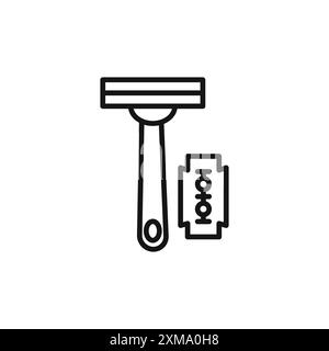 Collection de contour d'icône de rasoir d'épilation ou défini dans un contour noir et blanc Illustration de Vecteur