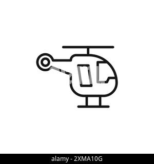 Collection de contours d'icône d'hélicoptère ou défini dans un contour noir et blanc Illustration de Vecteur