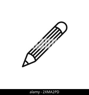 Collection de contours d'icône de crayon ou défini dans un contour noir et blanc Illustration de Vecteur