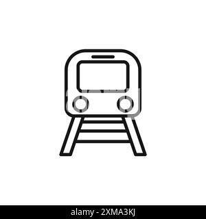 collection de contour d'icône de métro ou défini dans un contour noir et blanc Illustration de Vecteur