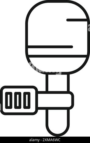 Icône de ligne simple d'une pompe à eau, dispositif essentiel pour maintenir la pression de l'eau dans diverses applications Illustration de Vecteur