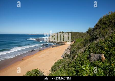 Sydney, Australie, Turimetta plage sur les plages du nord de Sydney pendant une journée de soleil de ciel bleu en hiver, Nouvelle-Galles du Sud, Australie Banque D'Images