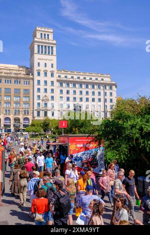 Hotel Iberostar, Placa de Catalunya, Barcelone, Catalogne, Espagne Banque D'Images