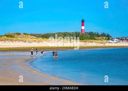 Promenade sur la plage de Hoernum autour du Hoernum Odde, la pointe sud de Sylt Banque D'Images