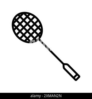Badminton raquette icône linéaire logo Mark Set collection en noir et blanc pour le web Illustration de Vecteur
