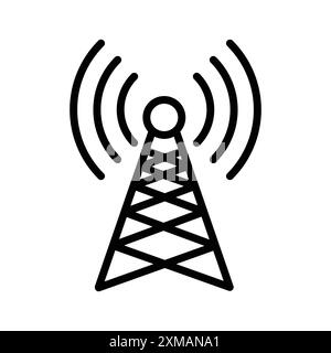 Icône de diffusion linéaire marque de logo set collection en noir et blanc pour le web Illustration de Vecteur