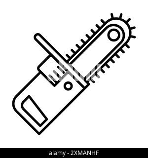 Chainsaw Icon linéaire logo Mark Set collection en noir et blanc pour le web Illustration de Vecteur