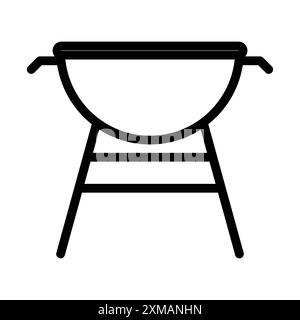 brazier icon linéaire logo mark set collection en noir et blanc pour le web Illustration de Vecteur