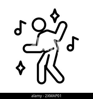 collection de marque de logo linéaire dance icon en noir et blanc pour le web Illustration de Vecteur